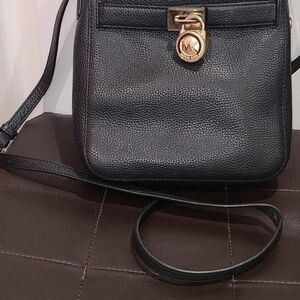 Michael Kors Black Leather Crossbody Bag